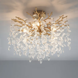 Urban Ambiance - Ceiling Light - UQL6970 Glam Indoor Ceiling Light, 17.75''H x 26''W x 26''Dep, Brushed Gold Finish, Quillstead Collection - 