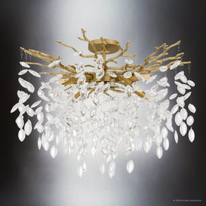 Urban Ambiance - Ceiling Light - UQL6970 Glam Indoor Ceiling Light, 17.75''H x 26''W x 26''Dep, Brushed Gold Finish, Quillstead Collection - 