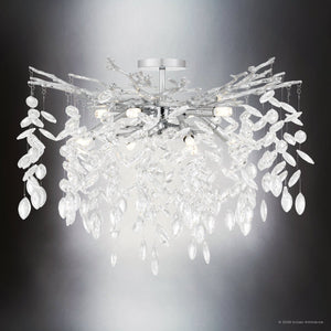 Urban Ambiance - Ceiling Light - UQL6971 Glam Indoor Ceiling Light, 17.75''H x 26''W x 26''Dep, Polished Chrome Finish, Quillstead Collection - 