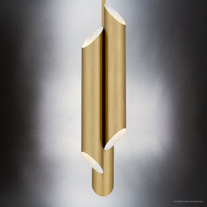 Urban Ambiance - Pendant - UQL6980 Modern Indoor Pendant, 21.75''H x 5.5''W x 5.5''Dep, Brushed Gold Finish, Ulverton Collection - 