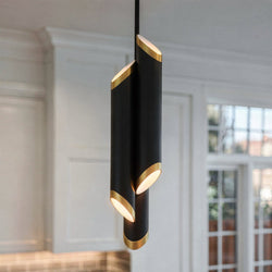 Urban Ambiance - Pendant - UQL6981 Modern Indoor Pendant, 21.75''H x 5.5''W x 5.5''Dep, Matte Black Finish, Ulverton Collection - 