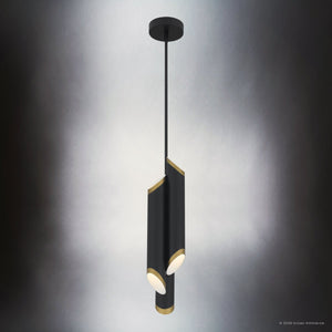 Urban Ambiance - Pendant - UQL6981 Modern Indoor Pendant, 21.75''H x 5.5''W x 5.5''Dep, Matte Black Finish, Ulverton Collection - 