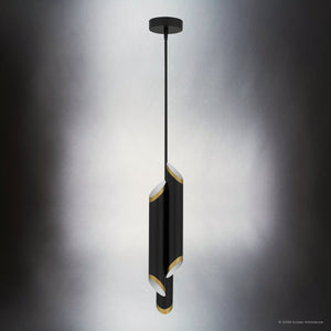 Urban Ambiance - Pendant - UQL6981 Modern Indoor Pendant, 21.75''H x 5.5''W x 5.5''Dep, Matte Black Finish, Ulverton Collection - 