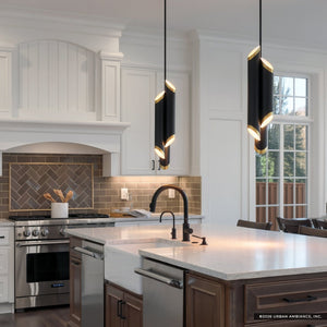Urban Ambiance - Pendant - UQL6981 Modern Indoor Pendant, 21.75''H x 5.5''W x 5.5''Dep, Matte Black Finish, Ulverton Collection - 