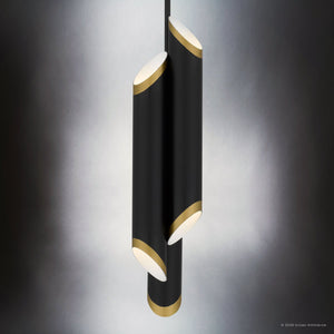 Urban Ambiance - Pendant - UQL6981 Modern Indoor Pendant, 21.75''H x 5.5''W x 5.5''Dep, Matte Black Finish, Ulverton Collection - 