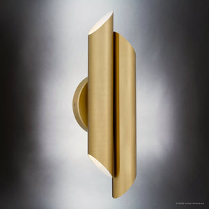 Urban Ambiance - Wall Sconce - UQL6982 Modern Indoor Wall Sconce, 18.25''H x 6.25''W x 3.75''Dep, Brushed Gold Finish, Ulverton Collection - 