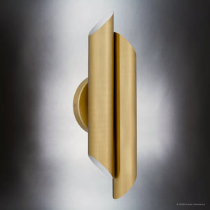 Urban Ambiance - Wall Sconce - UQL6982 Modern Indoor Wall Sconce, 18.25''H x 6.25''W x 3.75''Dep, Brushed Gold Finish, Ulverton Collection - 