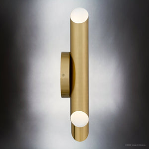 Urban Ambiance - Wall Sconce - UQL6982 Modern Indoor Wall Sconce, 18.25''H x 6.25''W x 3.75''Dep, Brushed Gold Finish, Ulverton Collection - 