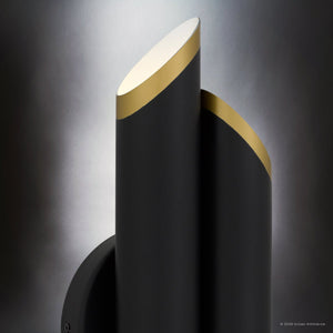 Urban Ambiance - Wall Sconce - UQL6983 Modern Indoor Wall Sconce, 18.25''H x 6.25''W x 3.75''Dep, Matte Black Finish, Ulverton Collection - 