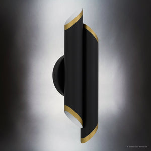 Urban Ambiance - Wall Sconce - UQL6983 Modern Indoor Wall Sconce, 18.25''H x 6.25''W x 3.75''Dep, Matte Black Finish, Ulverton Collection - 