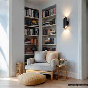 Urban Ambiance - Wall Sconce - UQL6983 Modern Indoor Wall Sconce, 18.25''H x 6.25''W x 3.75''Dep, Matte Black Finish, Ulverton Collection - 