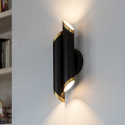 Urban Ambiance - Wall Sconce - UQL6983 Modern Indoor Wall Sconce, 18.25''H x 6.25''W x 3.75''Dep, Matte Black Finish, Ulverton Collection - 