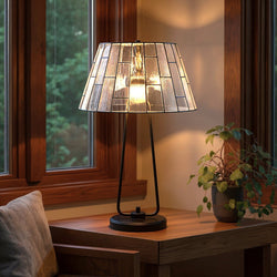 Urban Ambiance - Table Lamp - UQL7220 Craftsman Indoor Table Lamp, 26.00''H x 16.00''W x 16.00''Dep, Matte Black Finish, Burleson Collection - 