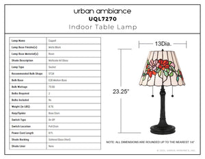 Urban Ambiance - Table Lamp - UQL7270 Craftsman Indoor Table Lamp, 23.25''H x 13.00''W x 13.00''Dep, Matte Black Finish, Coppell Collection - 