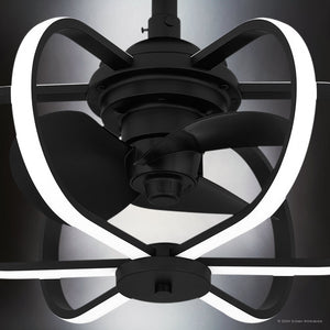 Urban Ambiance - Ceiling Fan - UQL9060 Modern Indoor Ceiling Fan, 16.25''H x 19.75''W x 19.75''D, Matte Black Finish, Bendigo Collection - 