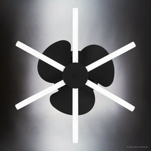 Urban Ambiance - Ceiling Fan - UQL9060 Modern Indoor Ceiling Fan, 16.25''H x 19.75''W x 19.75''D, Matte Black Finish, Bendigo Collection - 