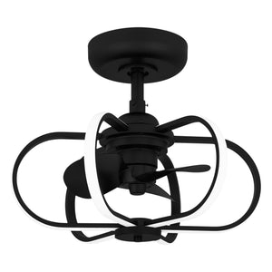 Urban Ambiance - Ceiling Fan - UQL9060 Modern Indoor Ceiling Fan, 16.25''H x 19.75''W x 19.75''D, Matte Black Finish, Bendigo Collection - 