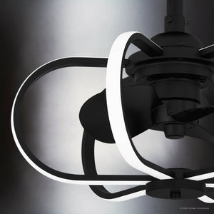 Urban Ambiance - Ceiling Fan - UQL9060 Modern Indoor Ceiling Fan, 16.25''H x 19.75''W x 19.75''D, Matte Black Finish, Bendigo Collection - 