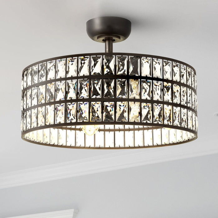 UQL9071 Glam Indoor Ceiling Fan, 10.25''H x 22.50''W x 22.50''D, Western Bronze Finish, Bendigo Collection