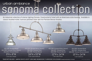 Urban Ambiance Sonoma Collection - UQL2286 Industrial Hanging Pendant Light, 11.5
