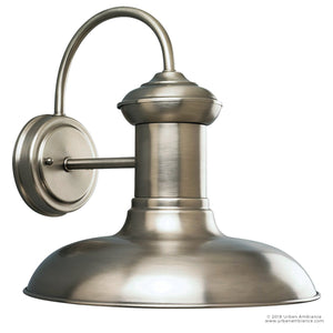 An UHP1030 Industrial Chic Outdoor Wall Light in a beautiful Palermo Collection design, with an Aged Nickel Finish.