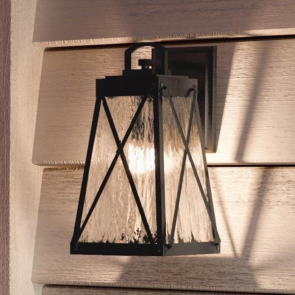 UHP1051 English Tudor Outdoor Wall Light, 11-1/2"H x 6"W, Midnight Black Finish, Saint Paul Collection