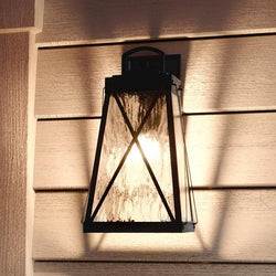 A gorgeous Urban Ambiance UHP1055 English Tudor Outdoor Wall Light, 19-1/4"H x 10-1/2"W, Midnight Black, Saint Paul Collection