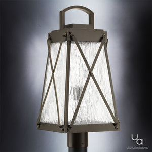 An Urban Ambiance UHP1056 English Tudor luxury lighting fixture with a glass shade.