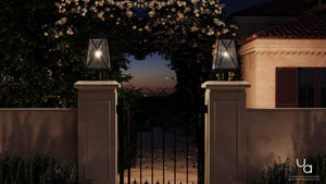 A luxury house with a unique Urban Ambiance UHP1056 English Tudor Outdoor Post/Pier Light, 21-3/4
