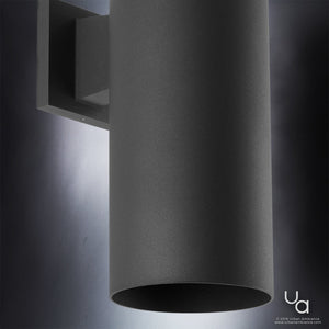 A beautiful UHP1066 Contemporary Outdoor Wall Light with a black shade.
