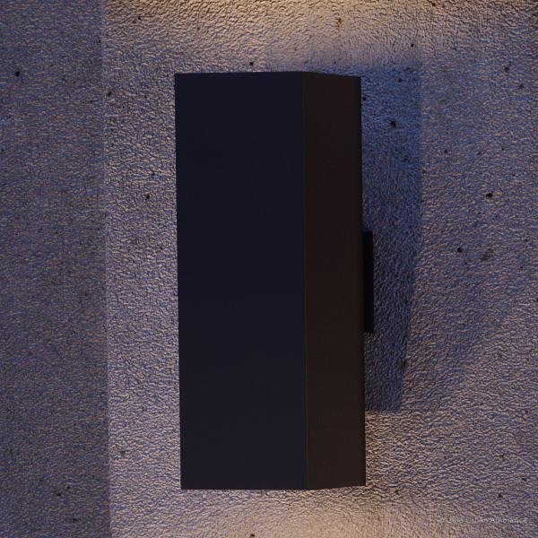 UHP1113 Minimalist Outdoor Wall Light, 18"H x 6"W, Midnight Black Finish, Madrid Collection