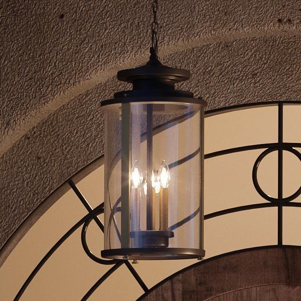 UHP1124 Rustic Outdoor Pendant Light, 20.25"H x 9.875"W, Olde Bronze Finish, Plymouth Collection