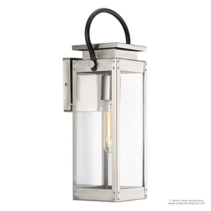 A luxury Modern Farmhouse Outdoor Wall Light with clear glass, from the Darwin Collection by Urban Ambiance.