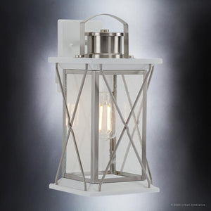 A luxury lighting fixture, the UHP1223 Colonial Outdoor Wall Light, adds elegance to outdoor spaces from the Longmont Collection by Urban Ambiance.