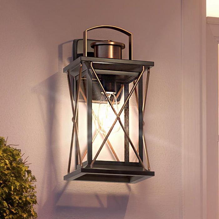 UHP1233 Colonial Outdoor Wall Light, 16"H x 7.5"W, Olde Bronze Finish, Longmont Collection