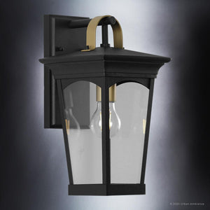 A luxurious Cosmopolitan Outdoor Wall Light with a gorgeous clear glass shade by Urban Ambiance.