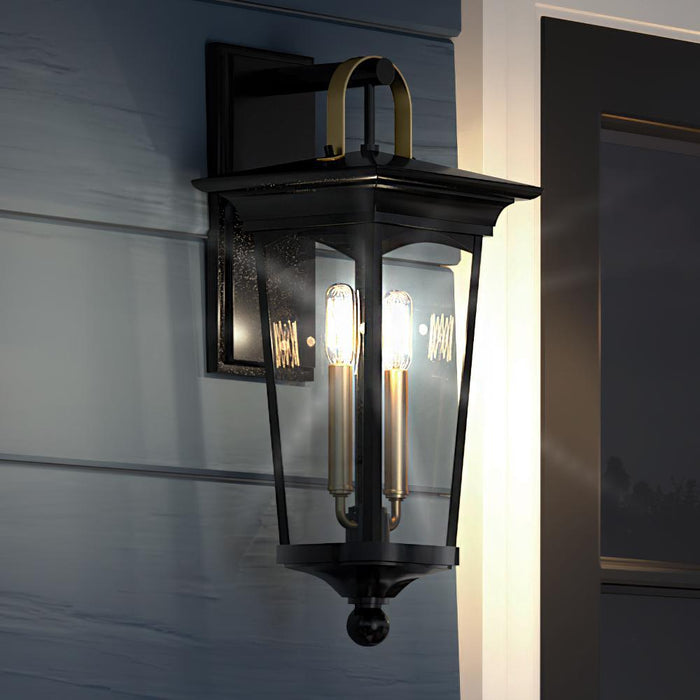 UHP1263 Cosmopolitan Outdoor Wall Light, 22"H x 9"W, Midnight Black Finish, Asheville Collection