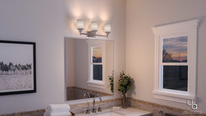 An Urban Ambiance bathroom with a unique lighting fixture: UHP2012 Contemporary Bathroom Vanity Light, 9.4375