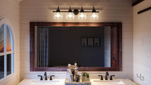A beautiful Urban Ambiance bathroom with two UHP2047 Industrial Chic Bath Fixtures, 8-3/4