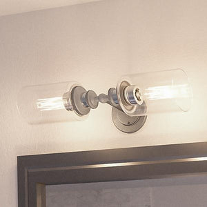 A unique bathroom with two UHP2061 Industrial Chic Chic Bathroom Vanity Lights, 4.75