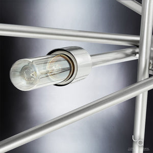 A beautiful lighting fixture, the UHP2073 Modern Industrial Chandelier from the Urban Ambiance Miami Collection is finished in Brushed Nickel.