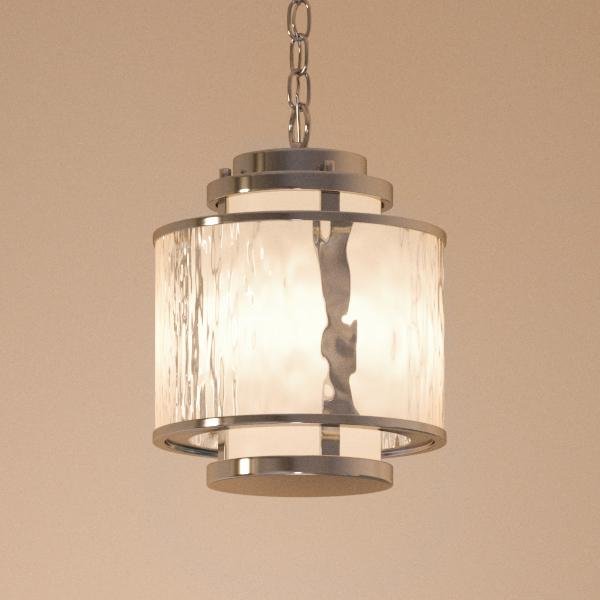 UHP2090 Art Deco Deco Pendant Light, 12.75"H x 8.75"W, Brushed Nickel Finish, Chesapeake Collection