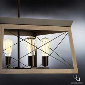 A beautiful Urban Ambiance UHP2122 Industrial Chic Chandelier, stunning lighting fixture with 12