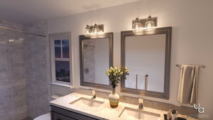 An beautiful Urban Ambiance bathroom with two UHP2140 Modern Farmhouse Bath Fixtures, 8-5/8