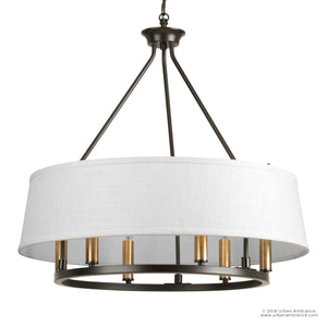 A unique UHP2183 Cosmopolitan Chandelier with a white shade, Urban Ambiance brand.