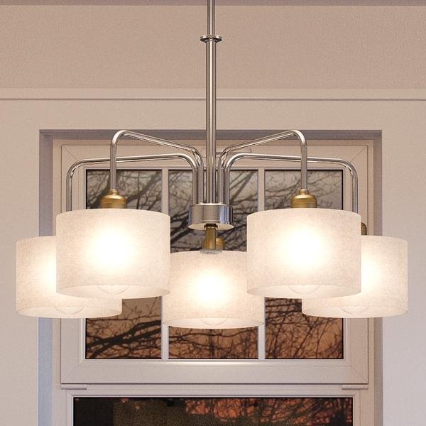 UHP2222 Cosmopolitan Chandelier, 20"H x 30"W, Brushed Nickel Finish, Sheffield Collection