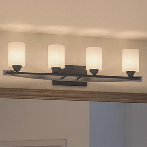 A beautiful bathroom with a UHP2232 Mid-Century Modern Modern Bathroom Vanity Light from Urban Ambiance.