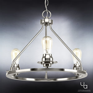 An UHP2240 Industrial Chic Ceiling Fixture with three bulbs, from the Nashville Collection by Urban Ambiance - beautiful luxury.