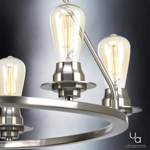 An UHP2242 Industrial Chic Chandelier, 27-1/2