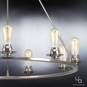 An Urban Ambiance UHP2244 Industrial Chic Chandelier with six gorgeous light bulbs in it.